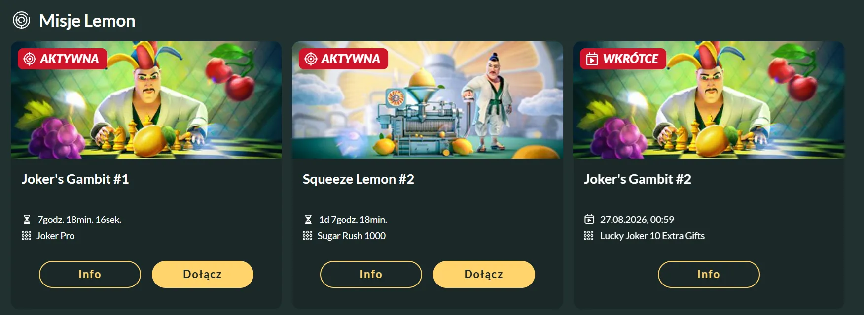 Lemon Casino bonus bez depozytu